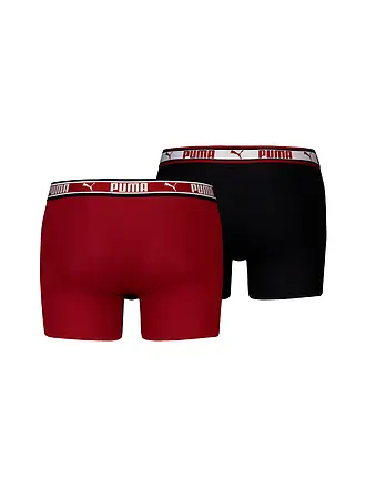 PUMA | Boxer da uomo Dual Logo, confezione da 2 | dunkelrot